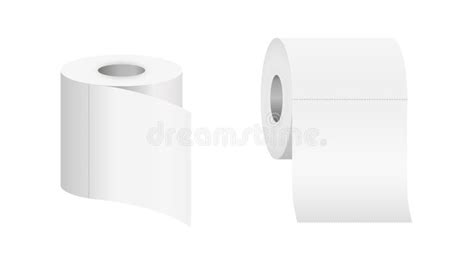 Realistic Toilet Paper Rolls Vector Illustration Isolated On White