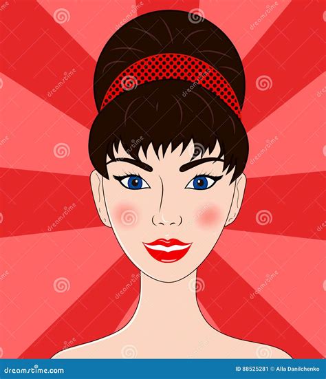 Beautiful Women The Brunette Portrait Stock Vector Illustration Of Girl Beautiful 88525281