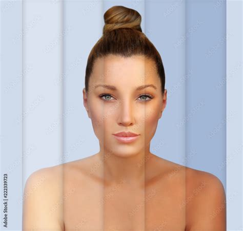 Beauty Visual About Suntan Model S Face Divided In Parts Tanned And