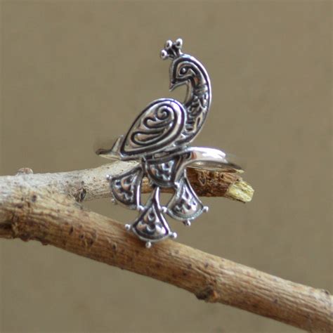 Peacock Plain Ring Silver 925 Sterling Silver Ringhandmade Etsy