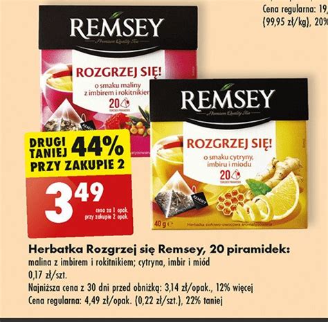 Herbata Malinowa Z Imbirem I Rokotnikiem Remsey Cena Promocje