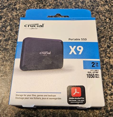 Used Crucial X9 2TB External USB C SSD Black New Sealed UBB Threads