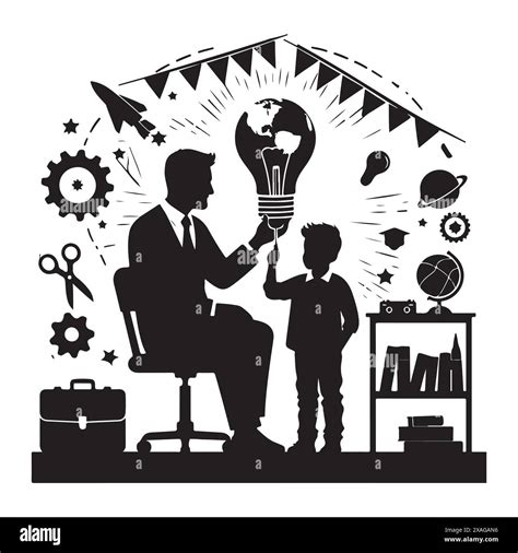 Father And Son Vector Isolated Illustration On White Background