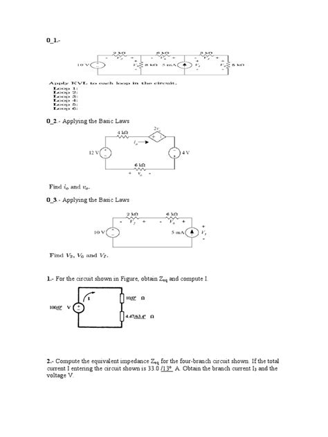 Problems Circuits 1 | PDF