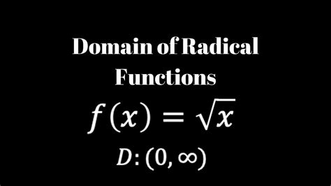 Domain Of Radical Functions Youtube