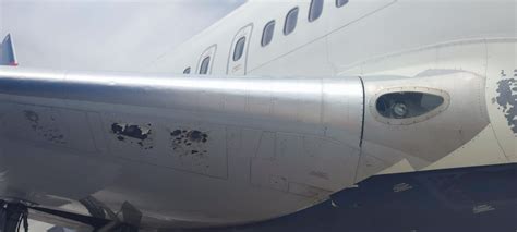 Delta Boeing Heavily Damaged By Hail Storm