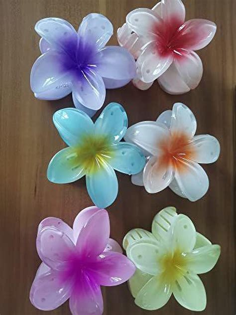 Pieces Hawaiian Claw Flower Hair Clips For Thin Hair Large Clip