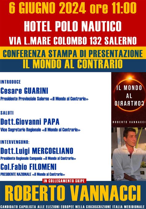 Roberto Vannacci Presenta Il Suo Libro Il Mondo Al Contrario Il