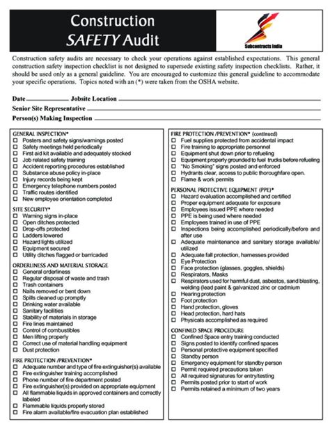 Ensure Jobsite Safety With This Checklist Template