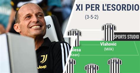 La miglior formazione che Allegri può schierare per l esordio in