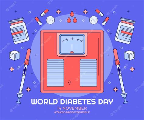 Free Vector Hand Drawn World Diabetes Day Illustration