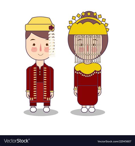 Betawi Jakarta Couple Traditional National Clothes