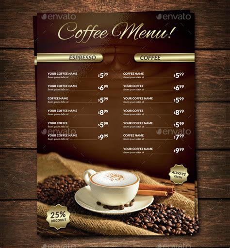 22 Coffee Menu Templates Free And Premium Downloads