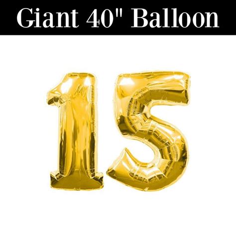 Number 15 GIANT Gold Balloons 40 Giant 15 Gold | Etsy