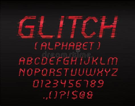 Glitch font stock vector. Illustration of text, noise - 143416741