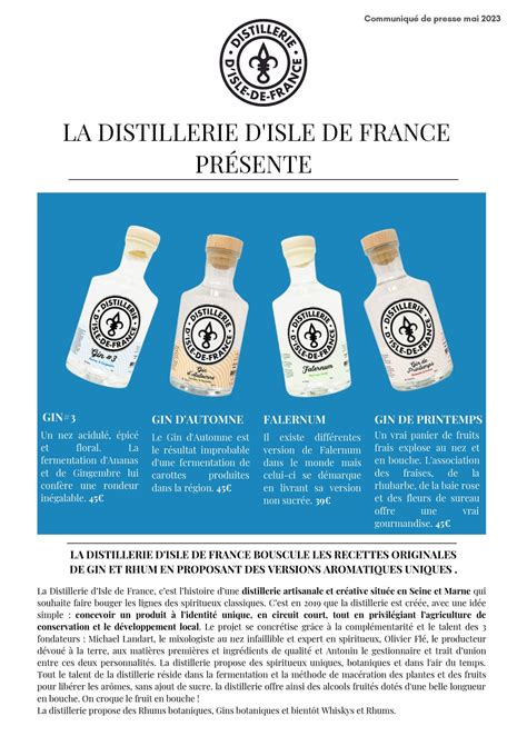 La Distillerie D Isle De France Bouscule Les Recettes Originales De Gin