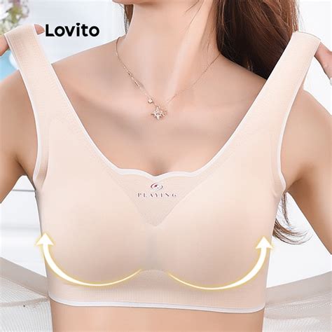 Lovito Casual Suti Bralette Feminino Liso Colorblock Bojo Lna