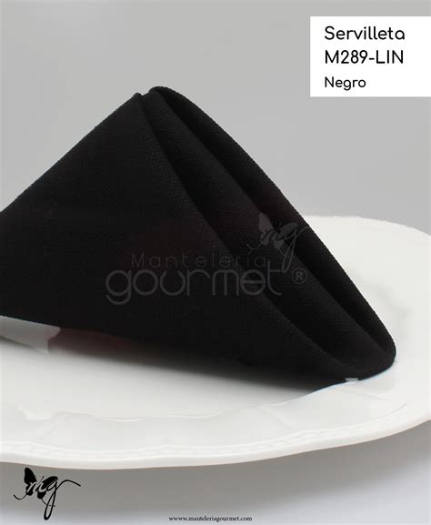 Servilleta M289 LIN Negro Mantelería Gourmet