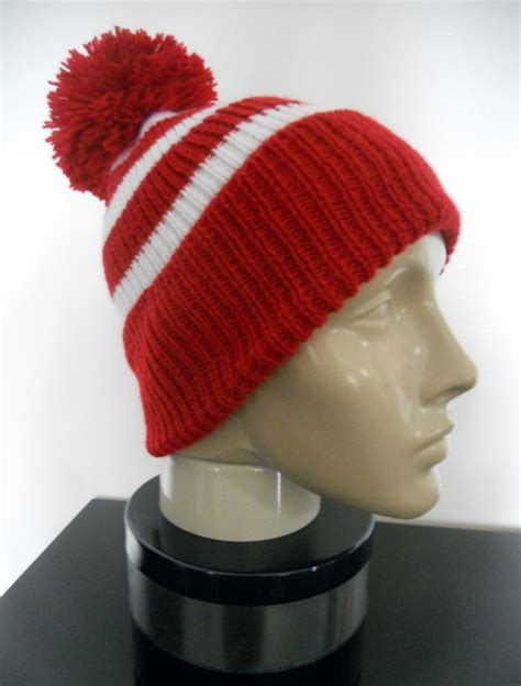 Gorro De L Listrado Vermelho E Branco Elo Produtos Especiais