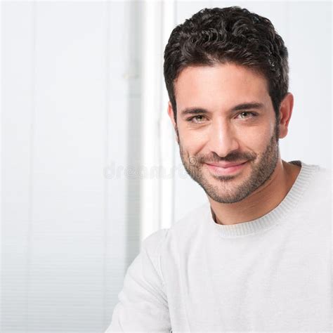 Portrait Of A Handsome Young Man With Beard Smiling Stock Image Image Of Beauty Happiness