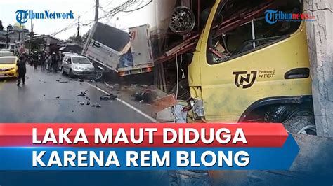 Kecelakaan Beruntun Kendaraan Di Jalur Puncak Hingga Tabrak Bangunan