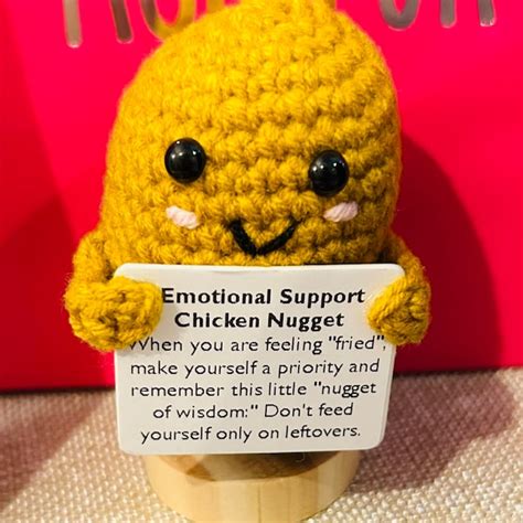 Crochet Chicken Nuggetemotional Support Chicken Handmade Custom T Desk Decorations T