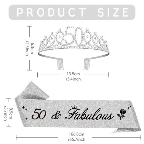 Moitkptt 50th Birthday Sash And Tiara 50th Birthday Decorations For