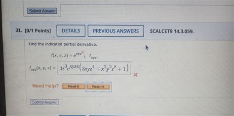 Solved Find The Indicated Partial