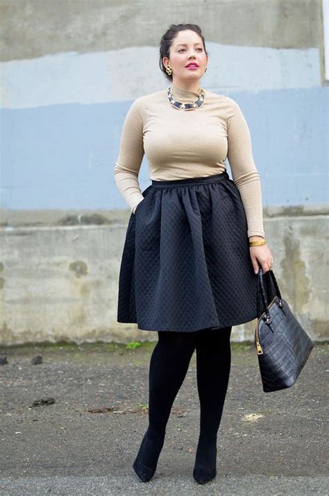 How To Be Stylish In A Plus Size Skater Skirt Outfit Ideas