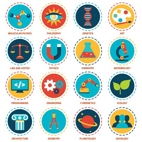 Science areas icons 455095 Vector Art at Vecteezy