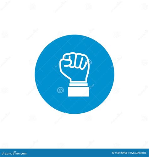 Raised Fist Symbol Of Victory Strength Power And Solidarity Flat Vector Icon Button For Apps