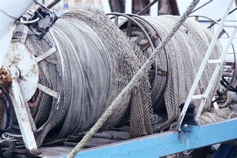 Dettagli Delle Reti Da Pesca Della Corda Del Mare Fotografia Stock