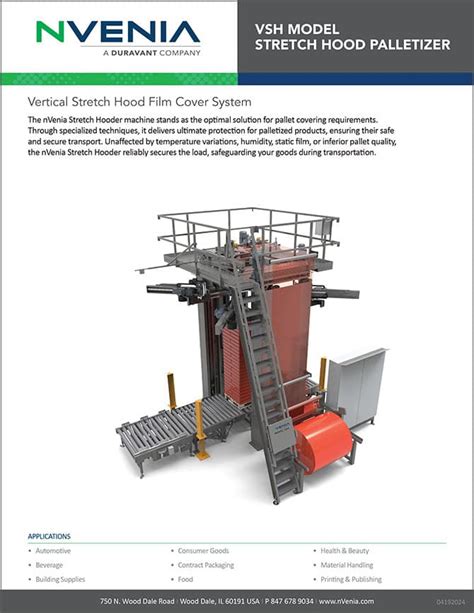 Vsh Model Stretch Hood Palletizer Nvenia