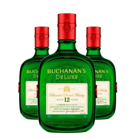 Combo 3 Whisky Buchanans Deluxe 12 Anos 1 Litro ORIGINAL NF