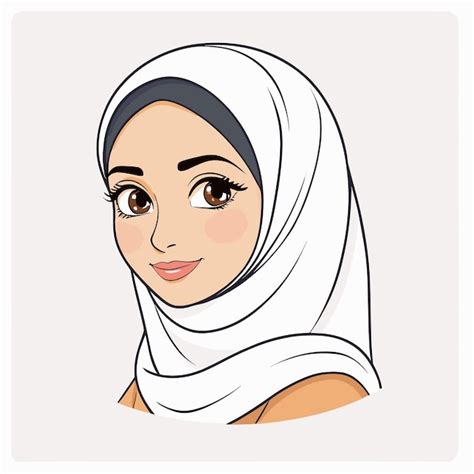 Premium Vector Hijab Girl Cartoon Illustration Vector Design