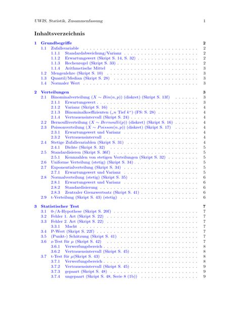 Statistik Zusammenfassung