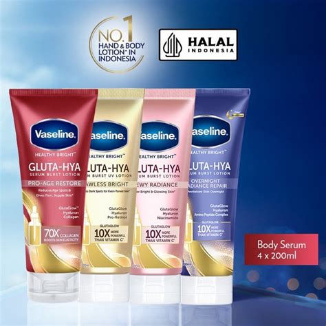 Jual Vaseline Healthy Bright Gluta Hyaluron Serum Lotion 200ml 330ml