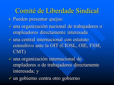 Sistemas De Control De La Oit Servicio De Liberdad Sindical Oit Ginebra