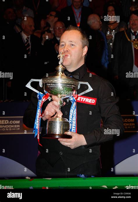 John Higgins Kisses The Trophy World Snooker Champion The Crucible