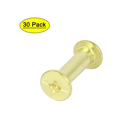 Uxcell 5mmx20mm Brass Plated Chicago Screws Binding Posts Docking Rivet