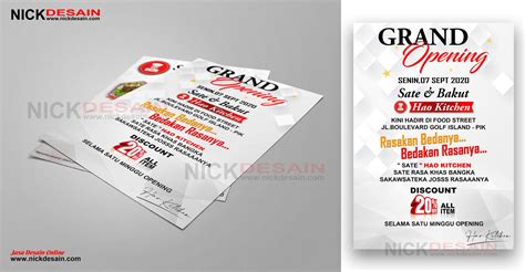 Contoh Desain Flayer Brosur Grand Opening Sate Resto Percetakan Murah Nick Desain