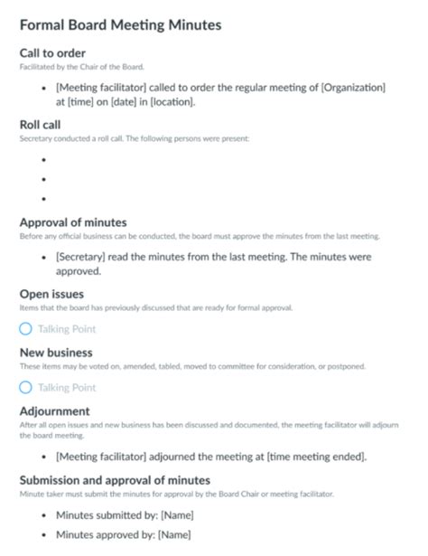 Taking Board Meeting Minutes: Guide With Free Template • Glue Up