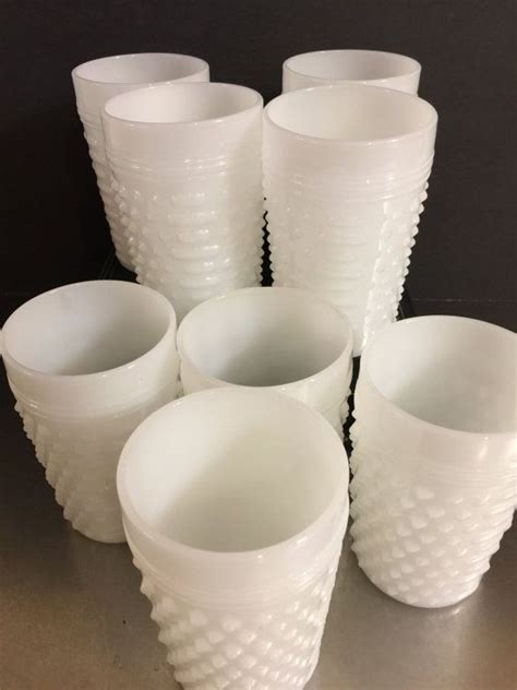 Vintage Milk Glass Hobnail Tumblers Wedding By Pinestreetpickers Wedding Tumblers Unique