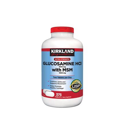 Glucosamine Hci 1500mg Msm 1500 Mg Kirkland 375 Tabletas