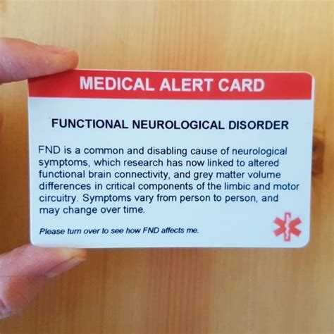 Medical Alert Card (Functional Neurological Disorder) | Conscious ...