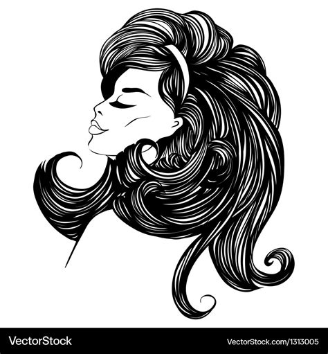 Beautiful Woman With Long Curly Hair Royalty Free Vector