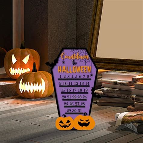 Wooden Halloween Advent Calendar 2023 Halloween Coffin Calendar