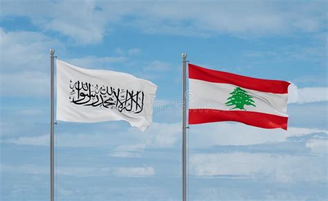 Lebanon And Afghanistan Flags Country Relationship Concept Stock