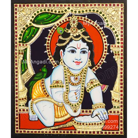 Butter Krishna Tanjore Painting Butter Krishna Tanjore Paintings