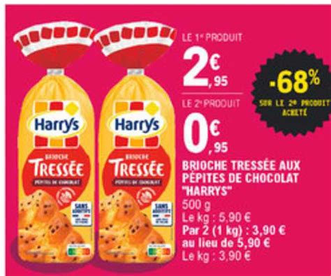 Promo Brioche Tressée Aux Pépites De Chocolat Harrys 68 Sur Le 2e